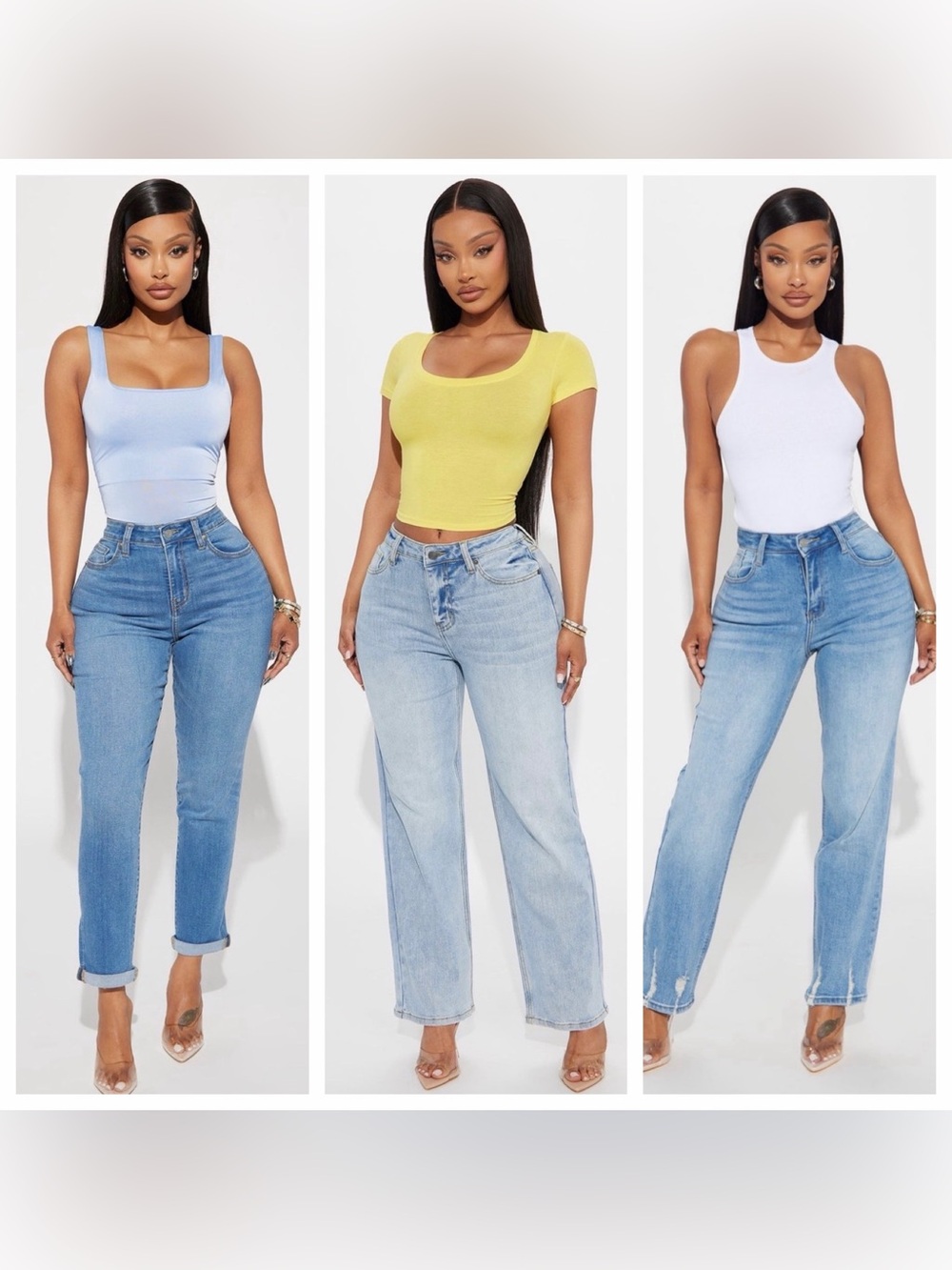 Trio of Fashion Nova Light Blue Jeans - High Rise
